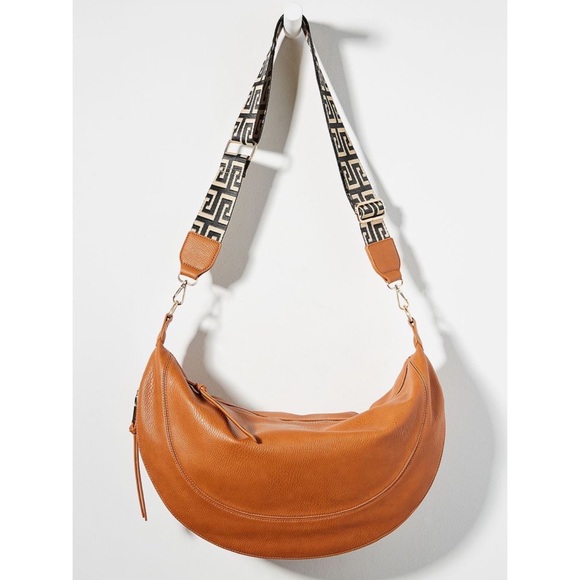 Anthropologie Handbags - Anthropologie Alexis Slouchy Brown Vegan Leather Crossbody Bag